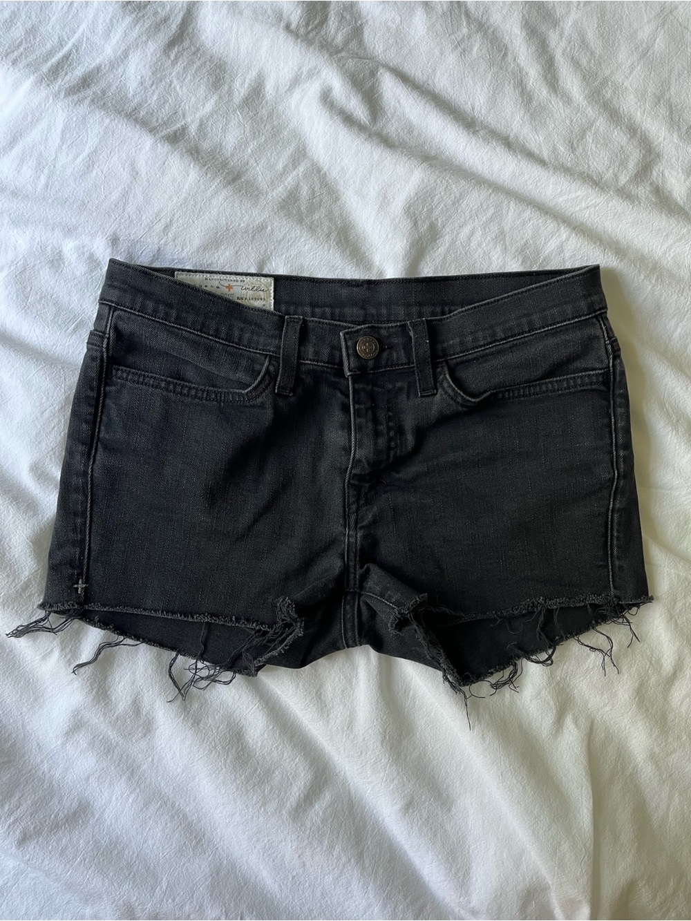 Imogene + Willie low rise micro shorts cut offs faded black 27